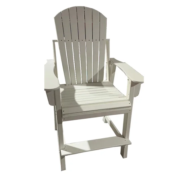 Factory Direct HDPE Poly Resin   adirondack high feet white bar chair  with board table