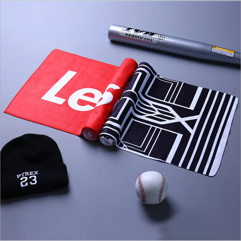 eco friendly promotional personalized microfiber recycled fitness printed towel sports micro fibre gym towels with logo custom