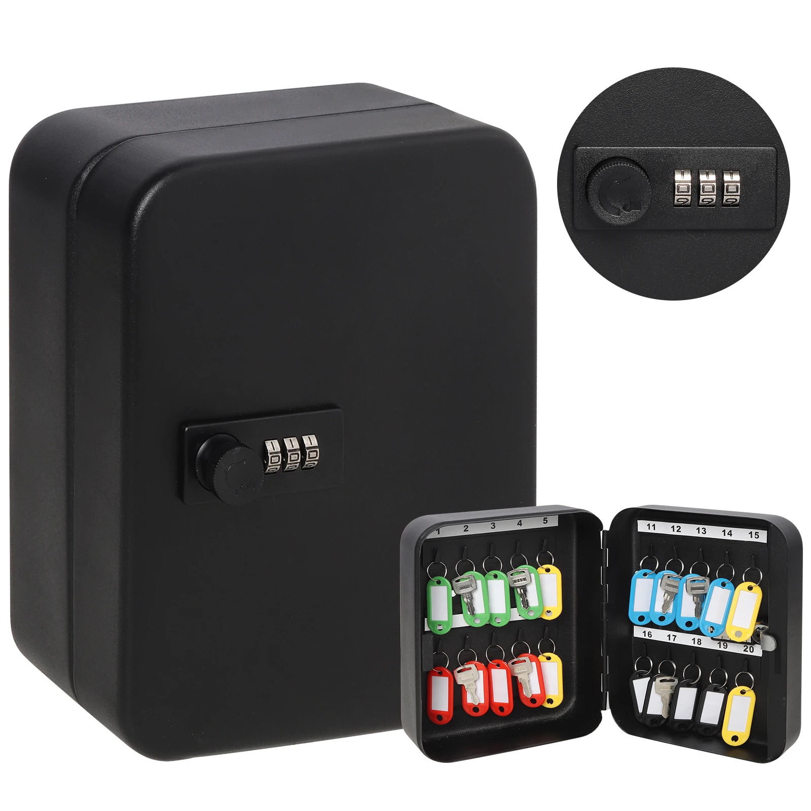 New Design 20 Keys Digit Password Mechanical Steel Mini Key Box For Hotel Wall Mount