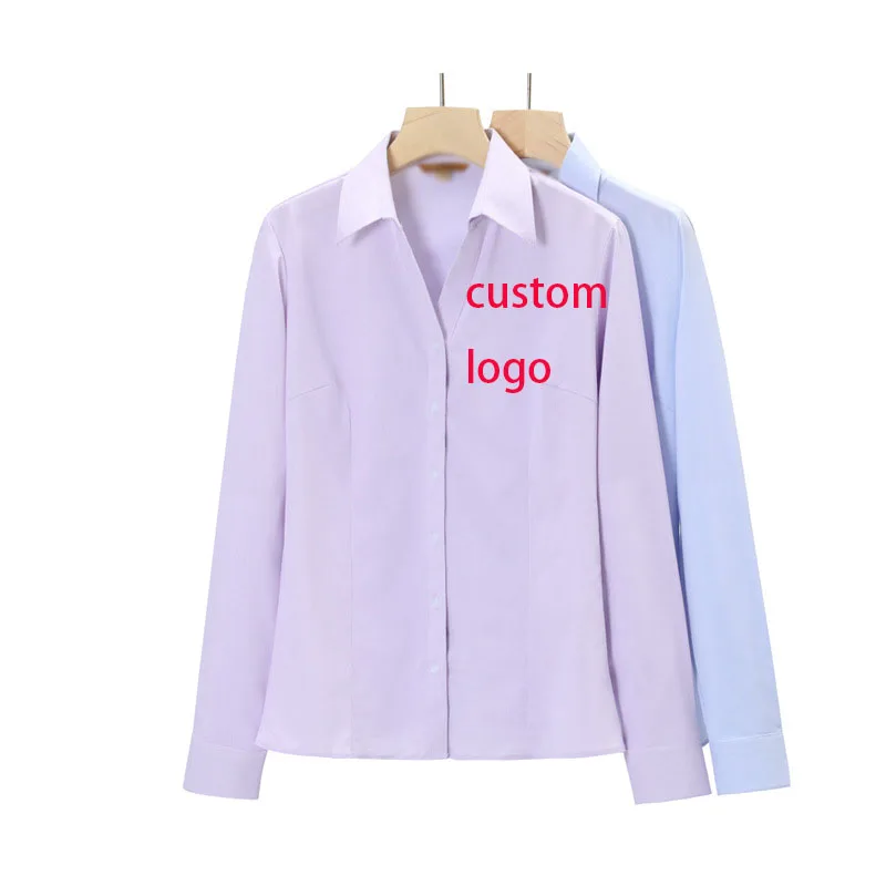 New arrivals women shirts blouses and tops slim fit formal shirt for women