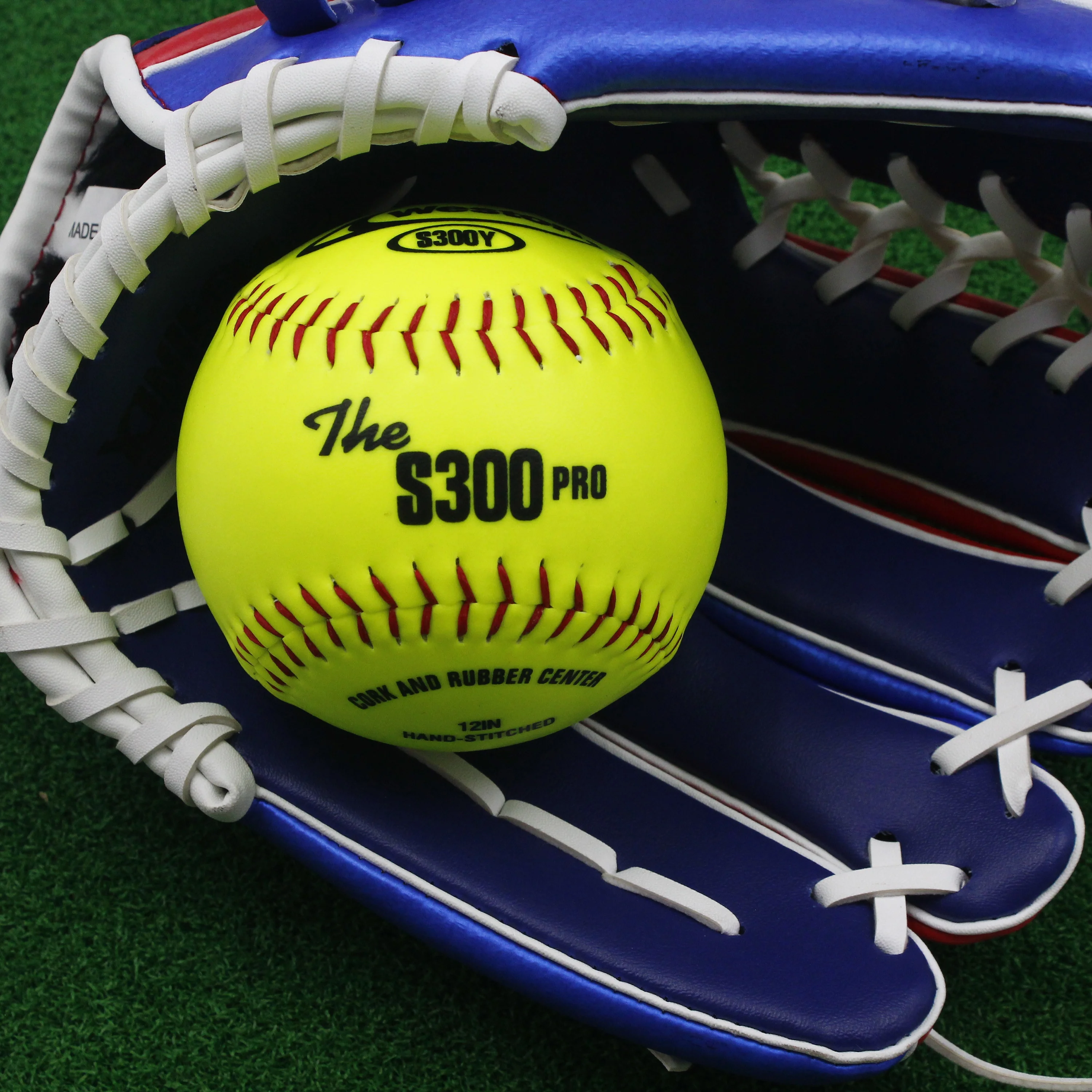 Factory Price 12 Inch Synthetic Leather Cover Softball High Grade Cork Center WESTON S300Y PRO