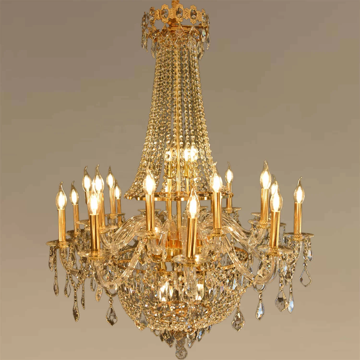 French luxury empire style K9 crystal chandelier for living room dining room bedroom villa decor light