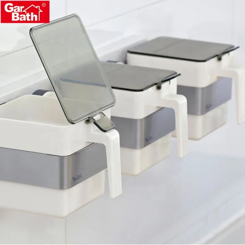 Multi-Grid Seasoning Storage Box Condiment Containers Wall Mounted Spice Box