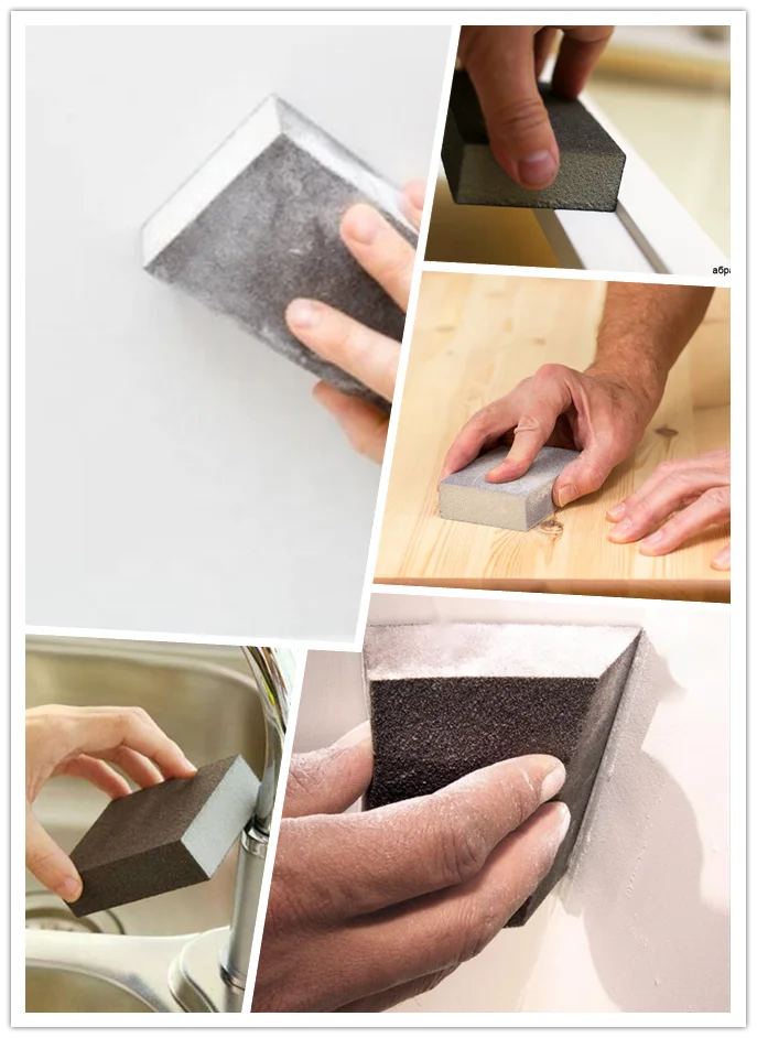 high density  flexible Silicon Carbide  four side abrasives sanding  sponge sanding  block abrasive foam block