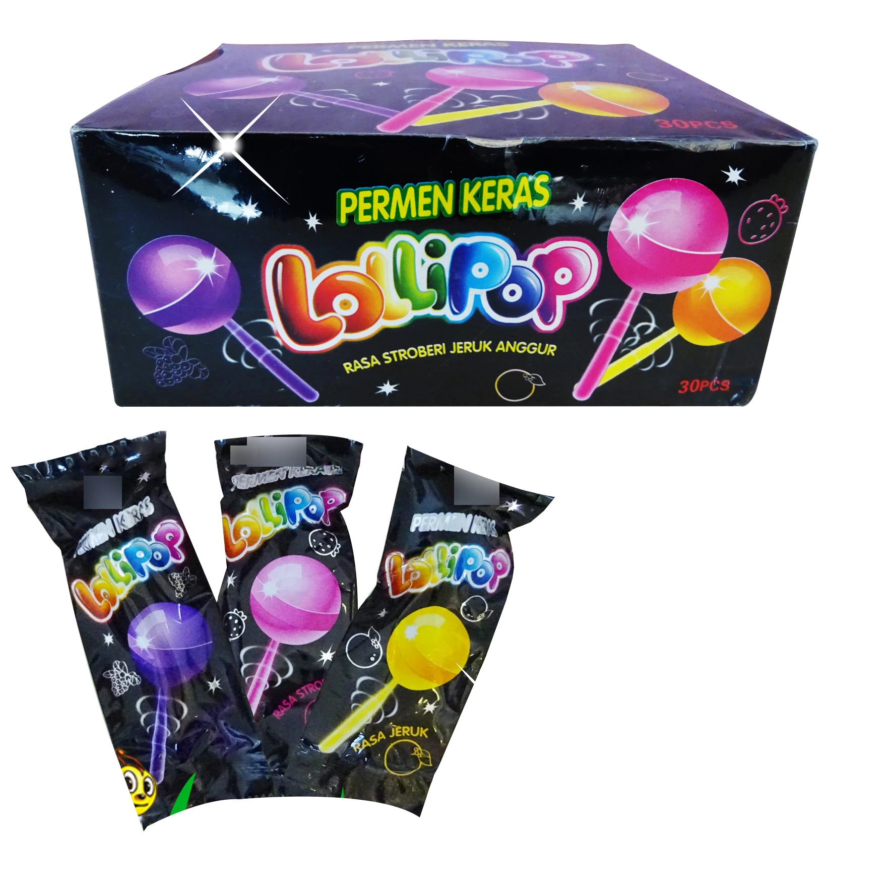 Hot Sale Round Shape Lollipop Candy With Glow Stick