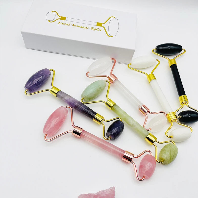 Factory supply natural decoration jade roller facial guasha roll jade 100% natural jade roller