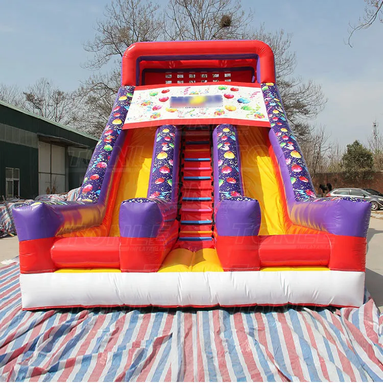 Двойная полоса надувной с сухой горкой для продажи