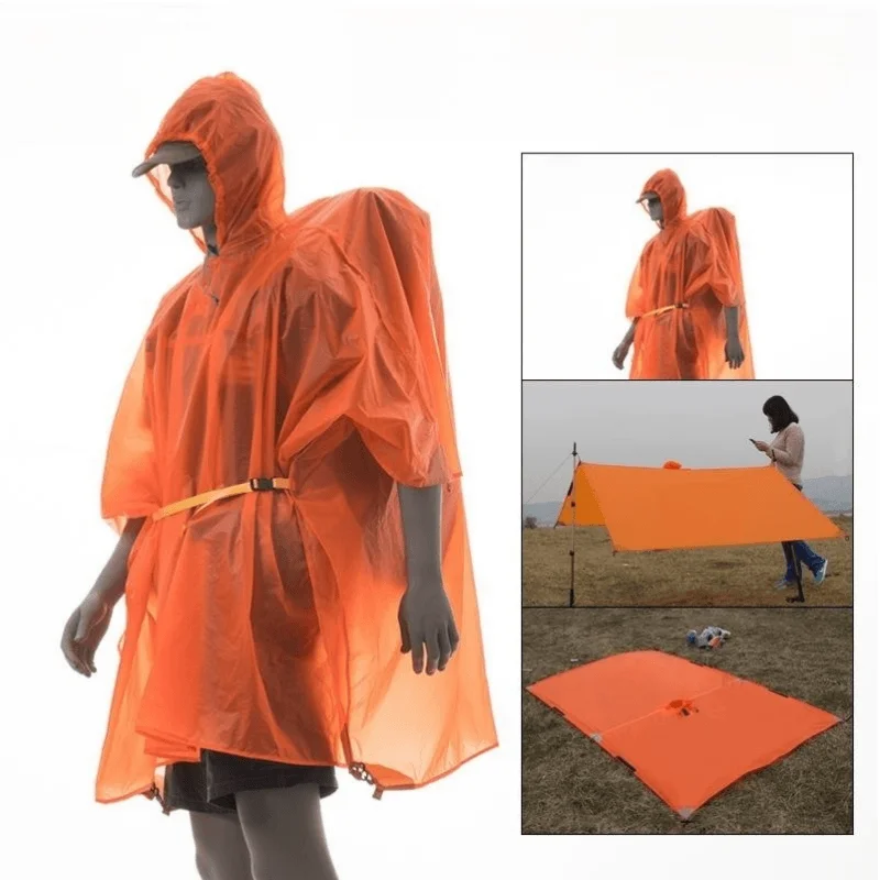 Multifunction Poncho Raincoat Mountaineering Coated Silicon poncho for outdoor Hiking Fishing Outdoor Nylon