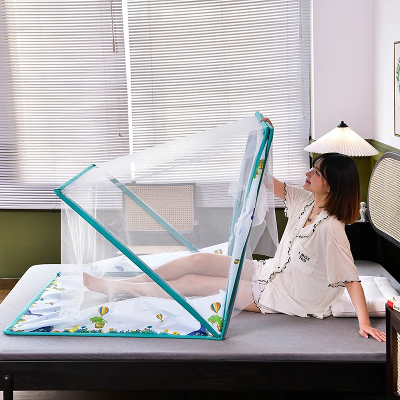  2021 new folding mosquito net free-installation folded bed