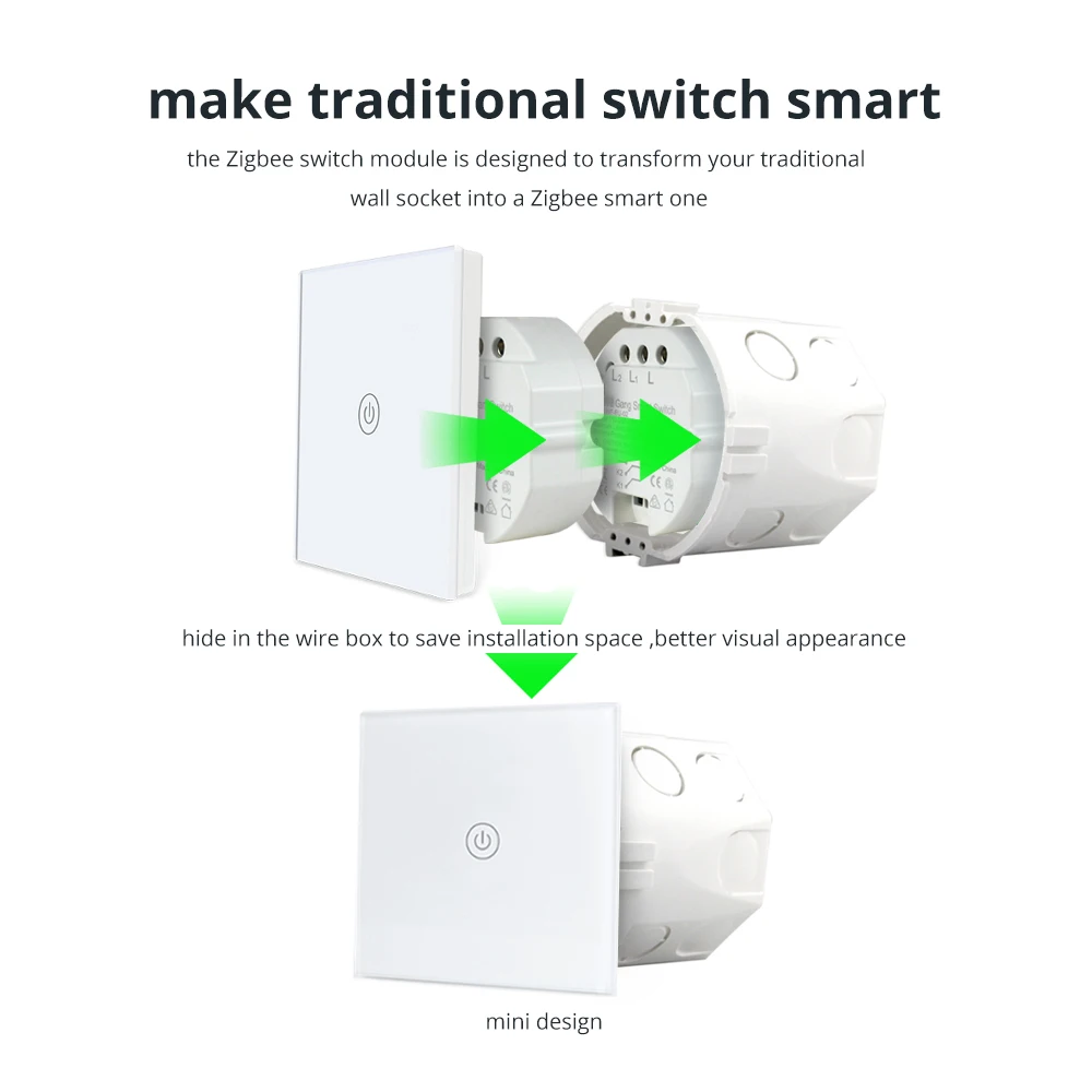  Zigbee 3 0 выключатель света SmartThings Hubitat APP дистанционное управление для дома 1/2 Way mini Поддержка google Home