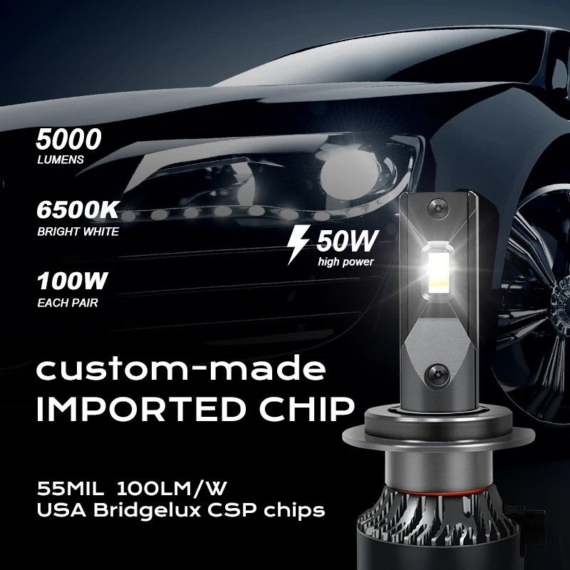 Conpex High Quality M8 LED Headlight H7 Actual Power 90W 10000lm For Auto LED Headlamp