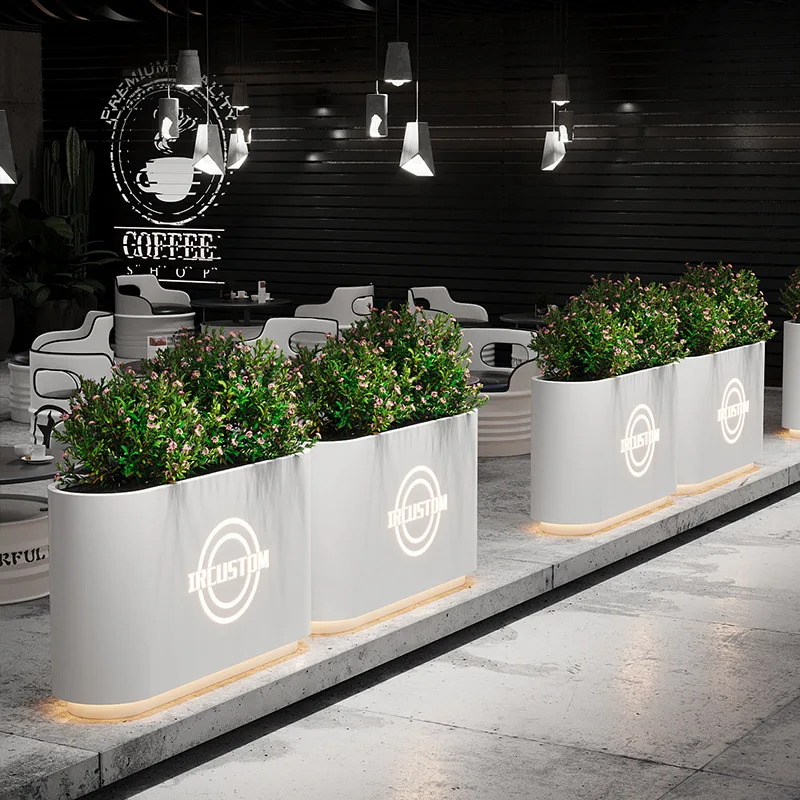Customized Box Pot Outdoor Iron Stand Commercial Street Flower Jar Internet Celebrity Shop Finished Product Planter