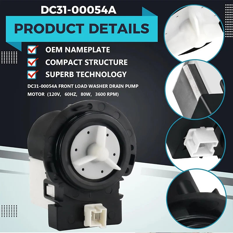 Wholesale Original DC31-00054a Washer Drain Pump Motor fit for Sam-sung Washing Machine replaces DC31-00016A 1534541