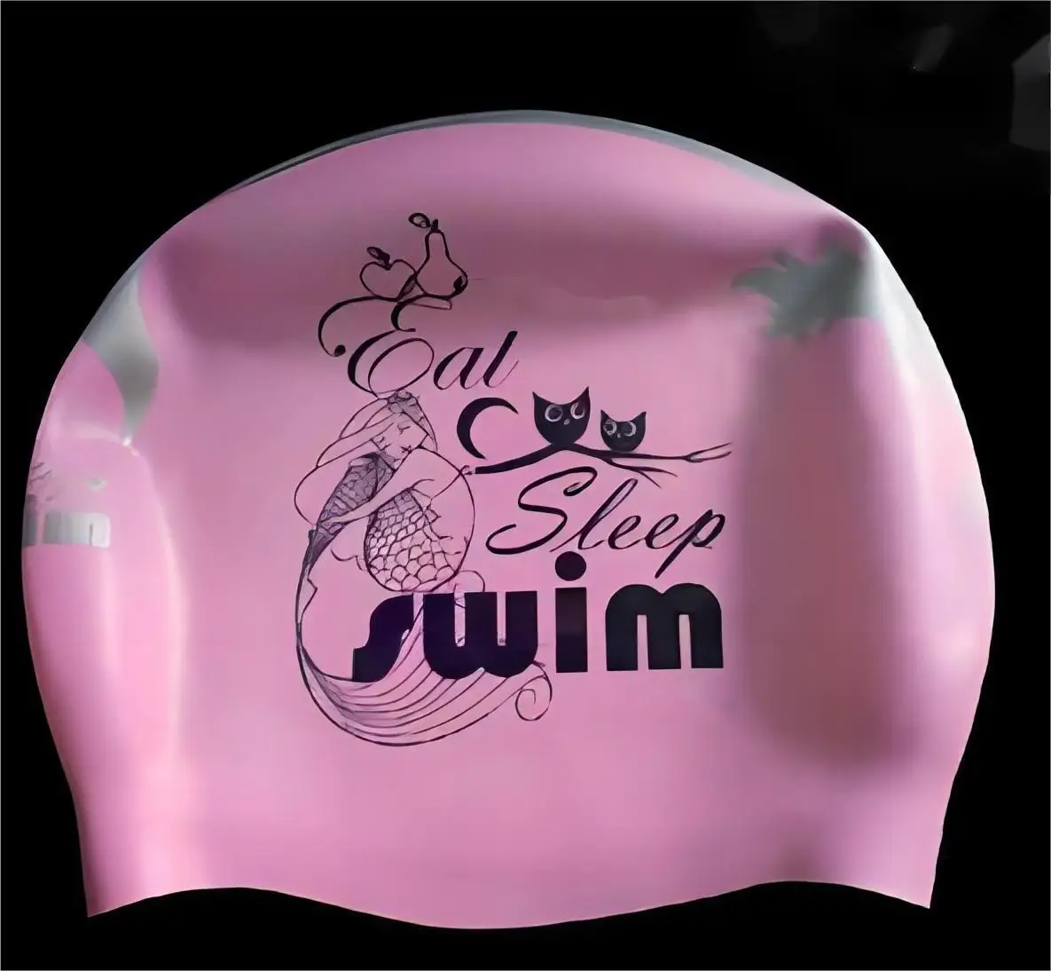Lovely fish cartoon children silicone kids swimming cap eco-friendly custom swimming caps