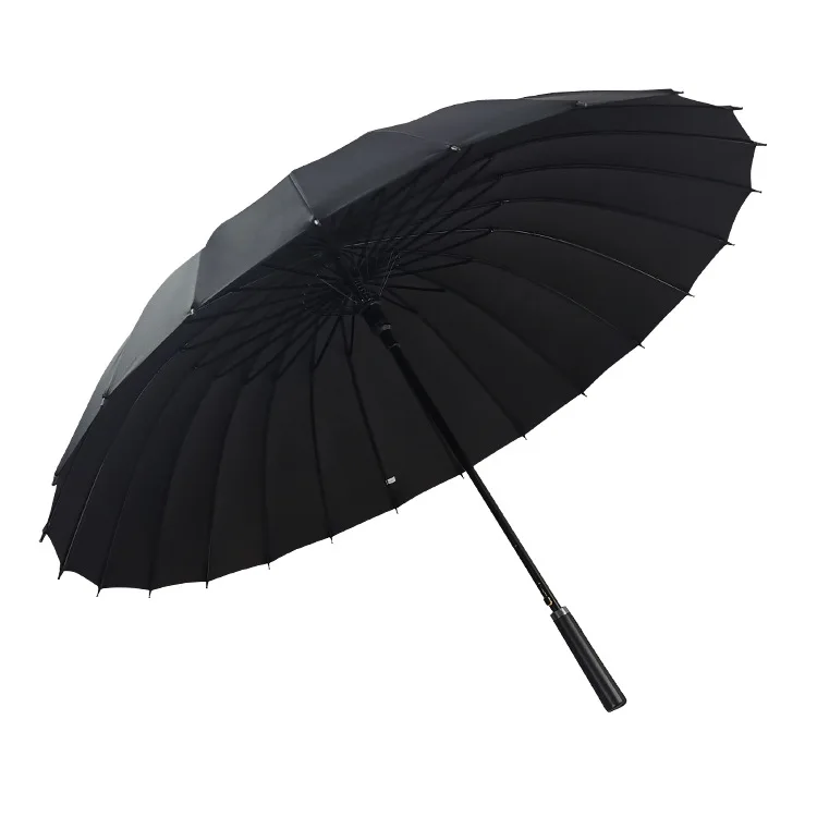 Custom logo prints  windproof straight PU handle umbrella