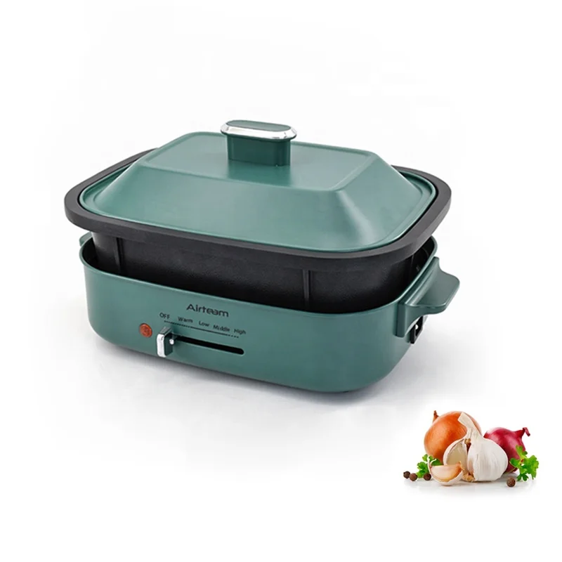 Multi Cooker Electric Hot Pot BBQ Grill Pan Non-stick Plate Cooking Appliance