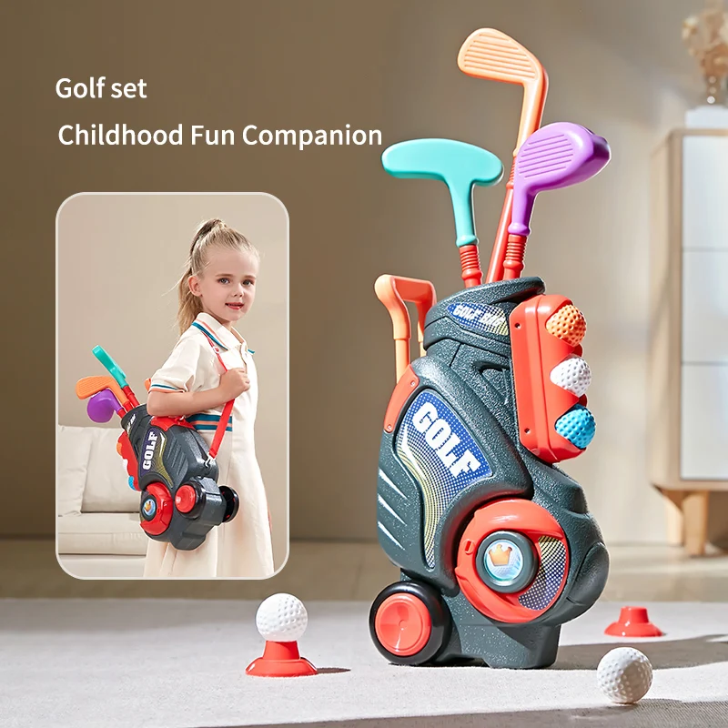 2023 new toy Children play game sport toy cart portable kids mini golf set golf toy