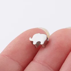 Rose Gold Laser-Capable Engraved  DIY Jewelry Pendant Making Accessories Blank Stainless Steel Animal Elephant Shape Charm Beads