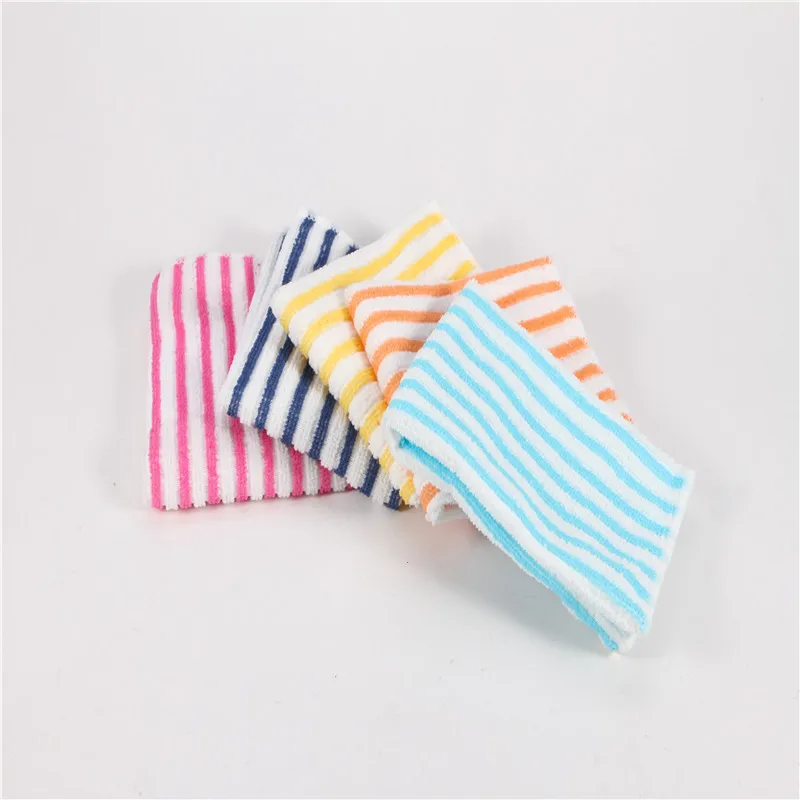 5pcs/set Multifunctional Striped Microfiber Rags Dishwashing Cloth Kitchen Supplies Kitchen Towel Rags