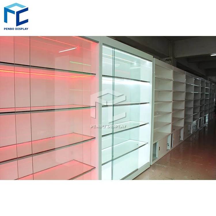 Unique Design Hot Sale Glass Cabinet Display Cabinet Dispensary Supplies Showcases For Smoke Shop Display