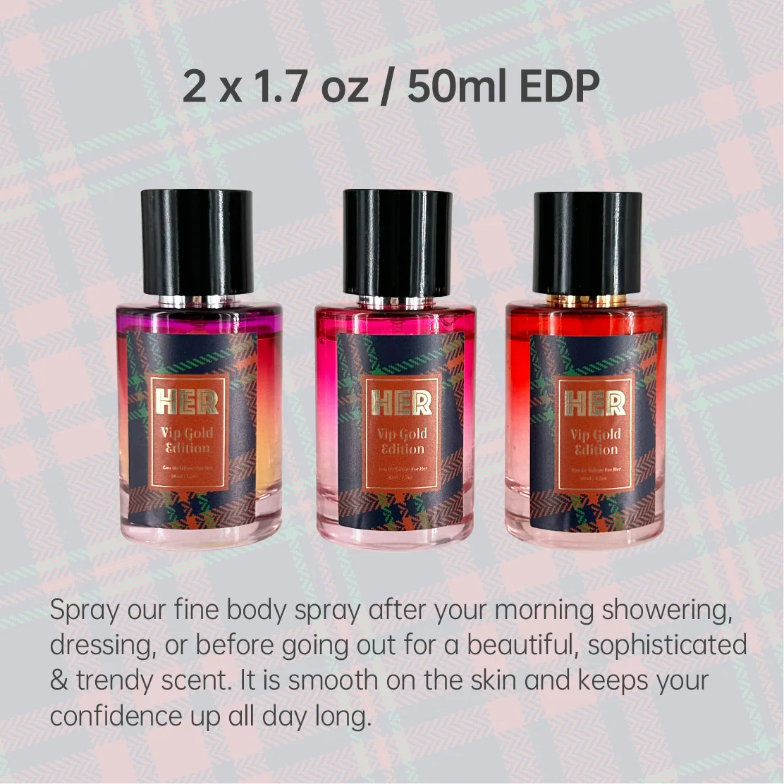 Luxury Private label perfume oil fragrance  ladies body spray perfume gift box set 3 X 50ML OEM / ODM
