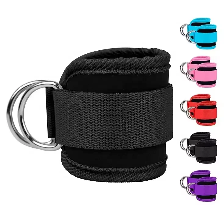 Cable Ankle Straps Double D-Ring Ankle Cuffs For Gym Workouts Glutes Legs Strength Training Brace Support Sport Safety Abductors
