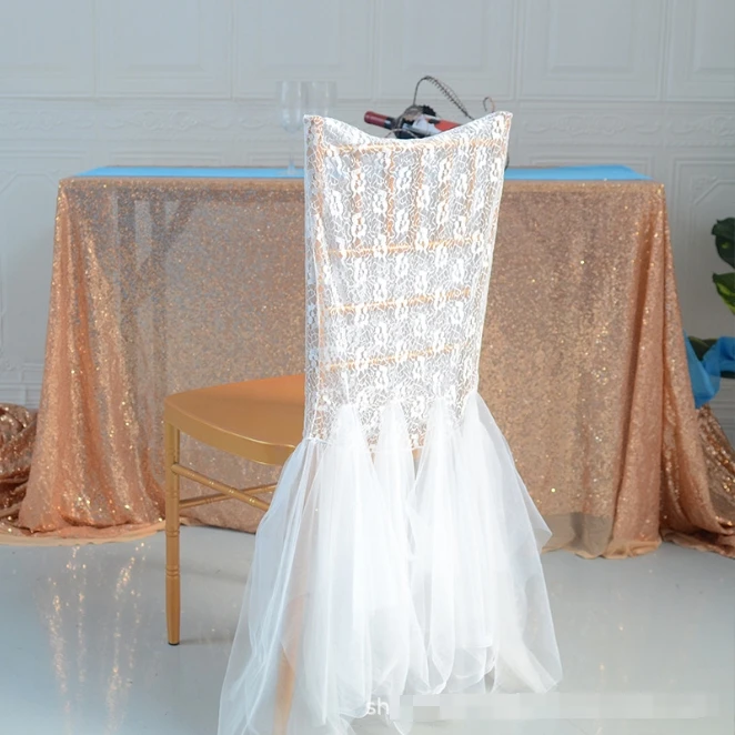 Bamboo chair mesh back cover stool lace decoration hotel wedding wedding banquet party accessories