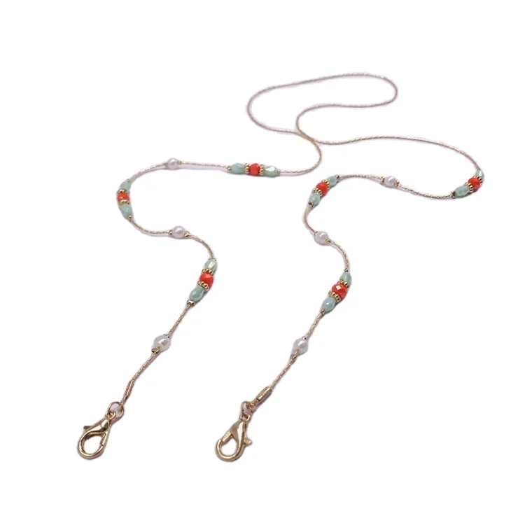 China Suppliers High Quality Popular Crystal Masking Chain 50cm Masking Lanyard With Hook