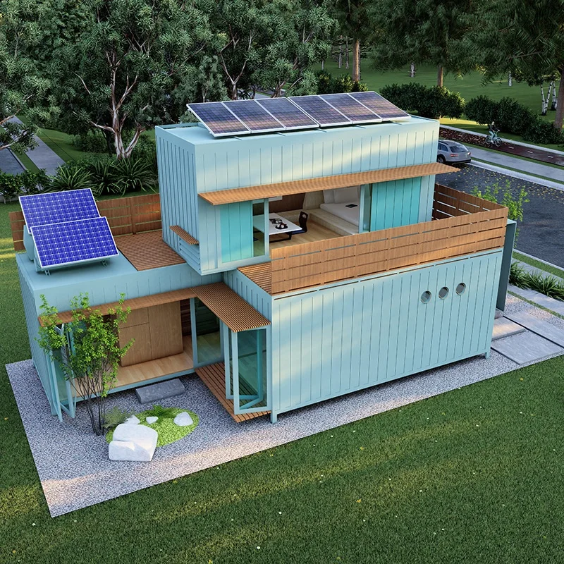 Wholesale two-story pop-up contain office cabin home tiny house concrete living low cost expandable prefabricated fast food shop