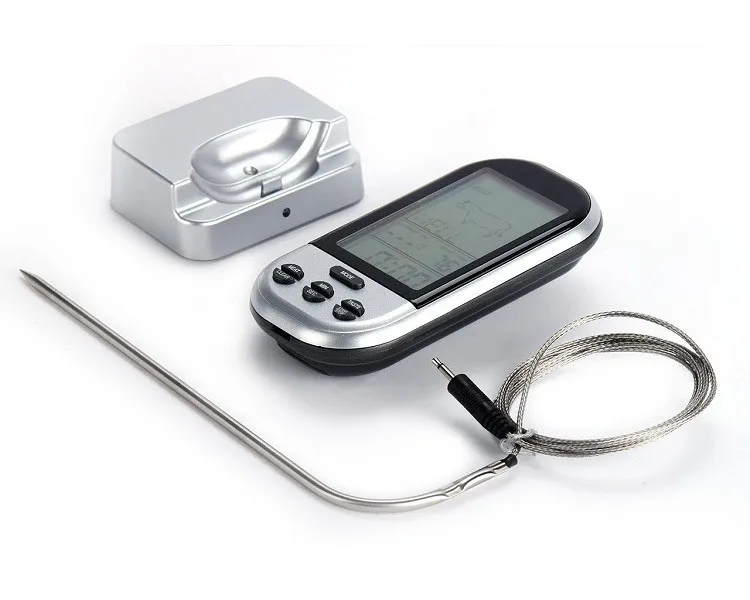 Wireless Remote Meat Thermometer Blusmart Instant Read Digital Cooking Food Thermometer with Dual Probe Alarm  Timer  Waterpr