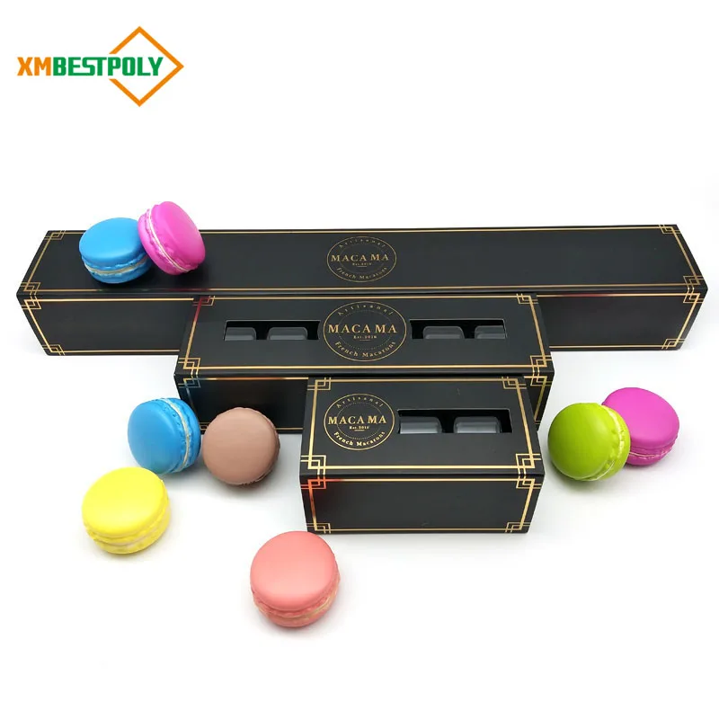 High quality customized 4, 6, 12, 24 macaron paper packaging box macaron gift box