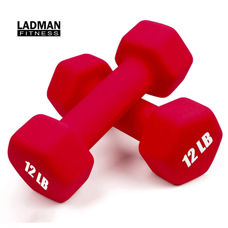Anti-Slip Anti-roll Solid Cast Iron women Hex Shape Colorful neoprene dumbbells for home fitness