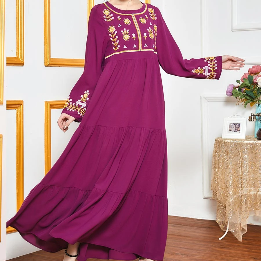 Plus Size Kaftan Abaya Burqa Fashion Design Spandex Material Long Sleeve Maxi Malay Dress Ladies Muslim Dress Turkish Coat Abaya