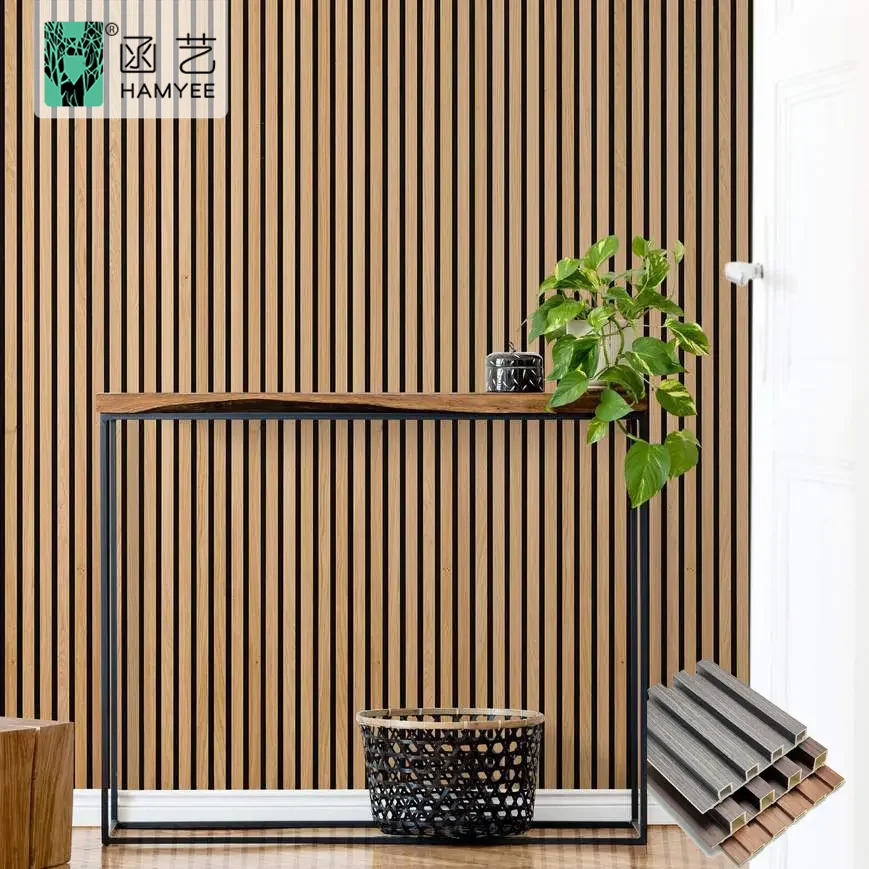 Waterproof composite cladding wood plastic wall panel fluted composite wpc panel