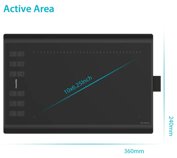  Графический планшет Huion H1060P 5080LPI emr с пером без батареи и функцией