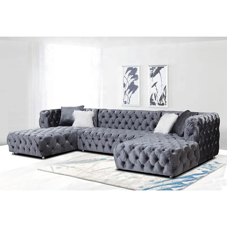 New Design Room Furniture Luxury Sectional Velvet Lounge Bench Living Room Sofas for Home Fabric Bedroom Furniture Sofa Set OEM