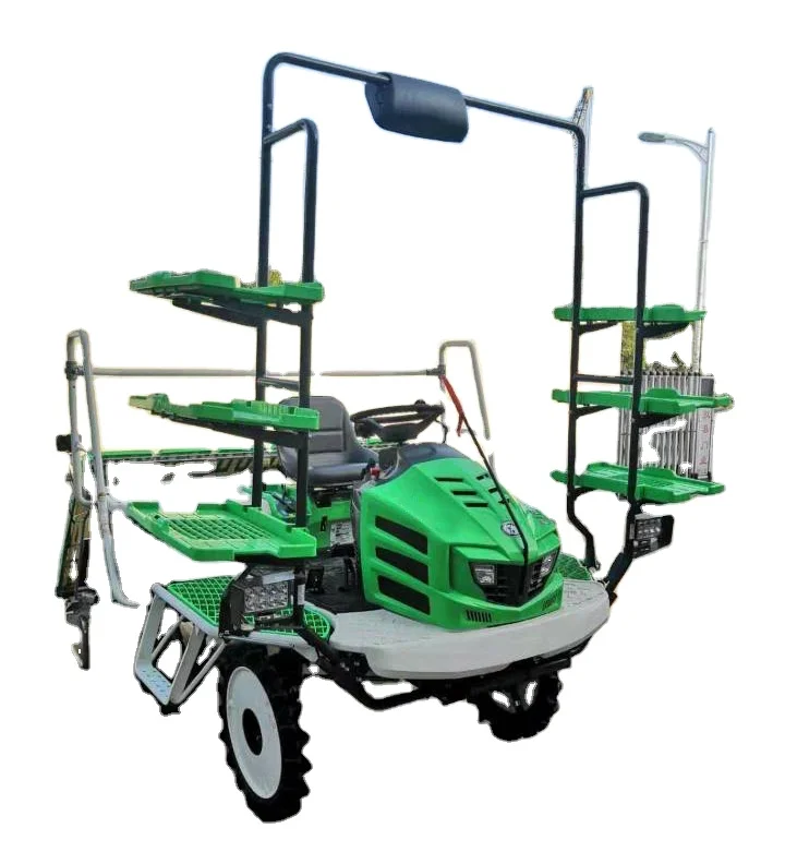 8 Rows Riding Type High Speed Rice Seedling Transplanter with Fertilizer seedling machine