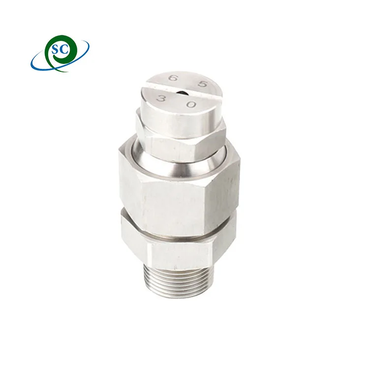 1/4 Stainless Steel Industrial High Quality Fan-Shaped Cone Nozzle with Adjustable Swivel Ball