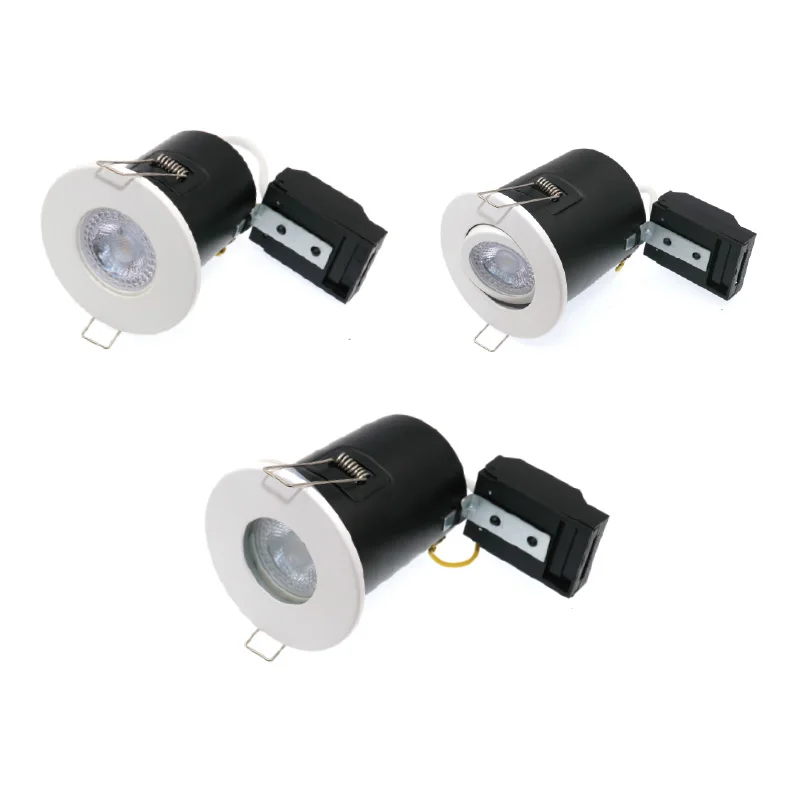 Led or Haloge Led Down Light Chrome Round Fire Rated Recessed Gu10 Downlight 50W Max Anti Glare Led Downlight