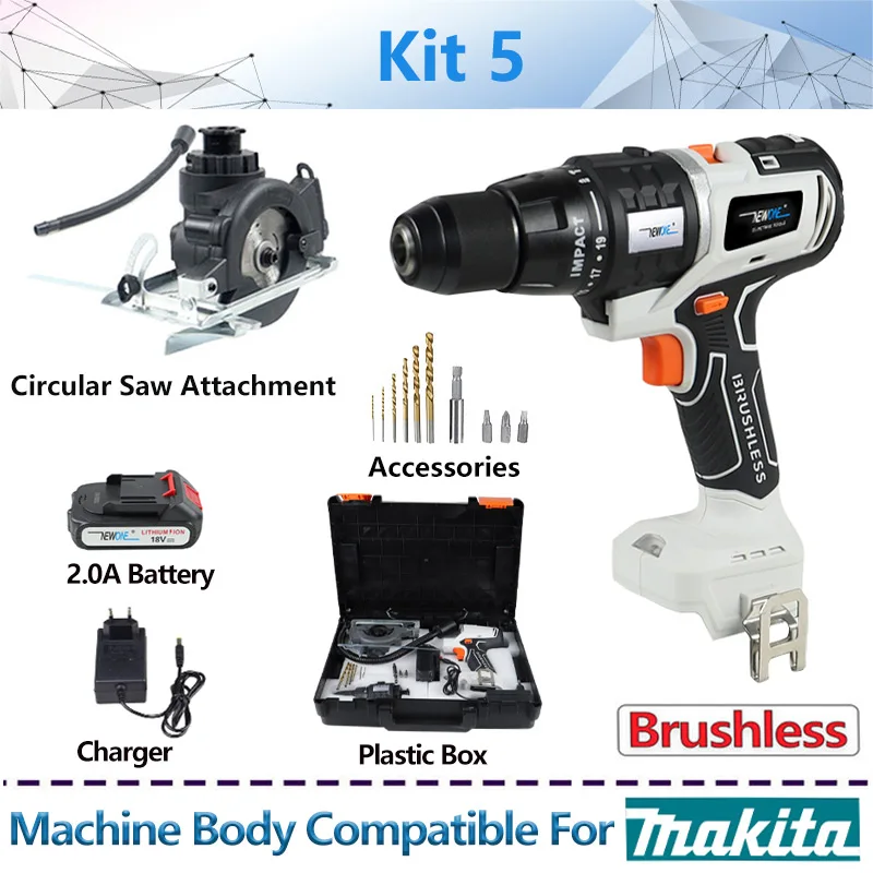 Compatible for Makita 18V Brushless Impact drill and Circular saw screwdriver jig saw Recip saw chainsaw oscillating tool sander