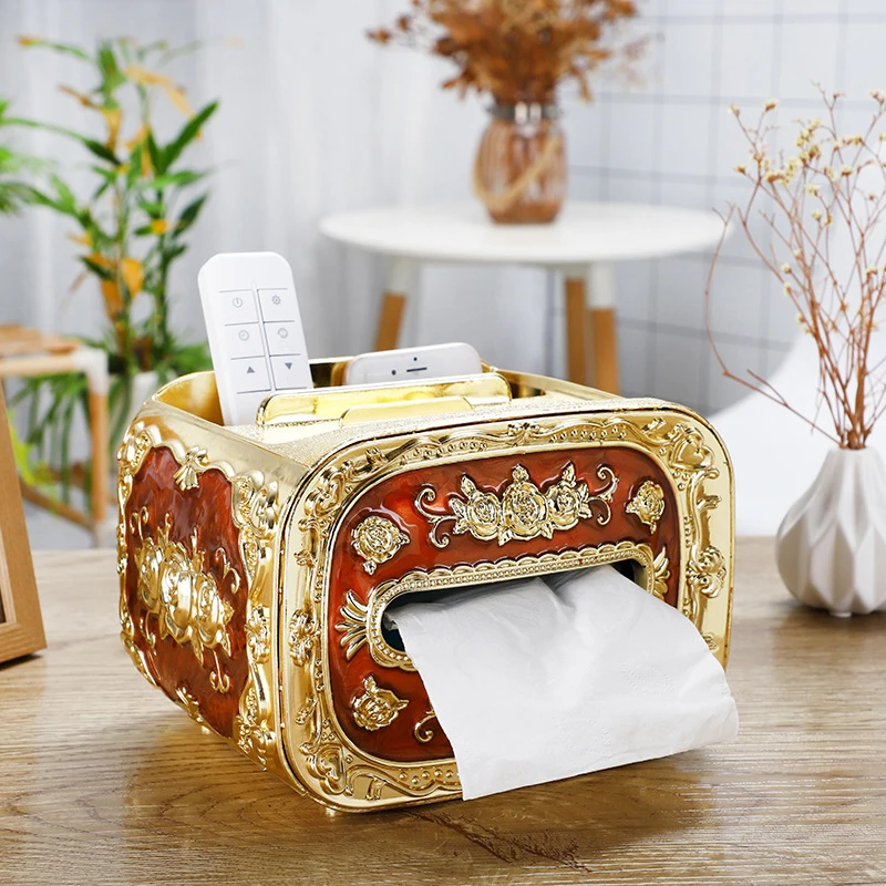 2022 Creative Square Plastic Desktop Tissue Box TV Phone Holder Tissue Box Manufacturer Directly Sale