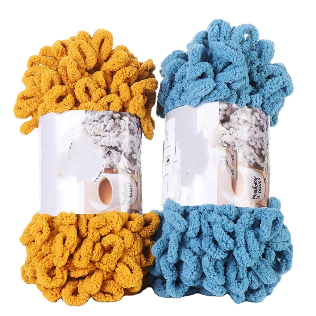 Factory Directly Chunky fancy Yarn Puffy Chenille Finger cheap Loop Yarn for Hand Knitting