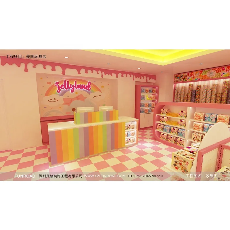 Custom Colorfu Sweet candy shop Counter interior design Lollipop store Furniture for mall