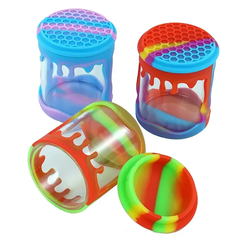 Tobacco storage jar Sealed storage jar glass storage jar with silicone lid smoking accessories
