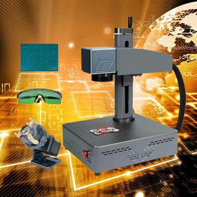 DAJA S4 Small Mini Optical Rotary Color Metal Jewelry Ring Bracelet Dog Tag Granite Fiber Laser Engraving Machine