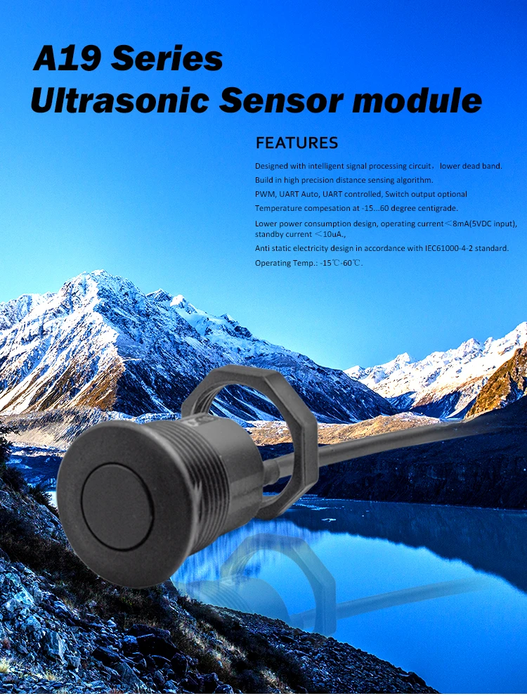 DYP-A19 28-450CM Measuring Range Low Power Consumption 3.3-5.0V DC PWM Output Tiny Ultrasonic Sensor for Car Parking System