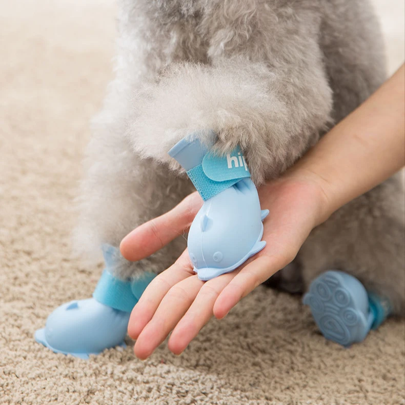 2022 Dog Rain Boots Set of 4 Waterproof Foot Covers foot protector pvc Rain Boots Pet Shoes Rainy Day Supplies