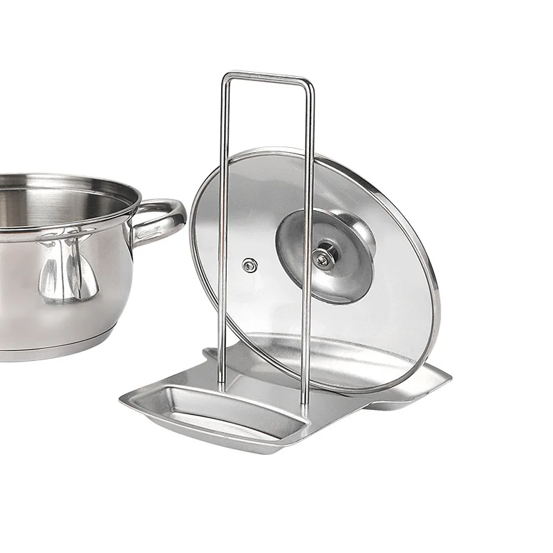 Professional Kitchen Tools Stainless Steel Multifunctional Pot Lid and Spoon Holder