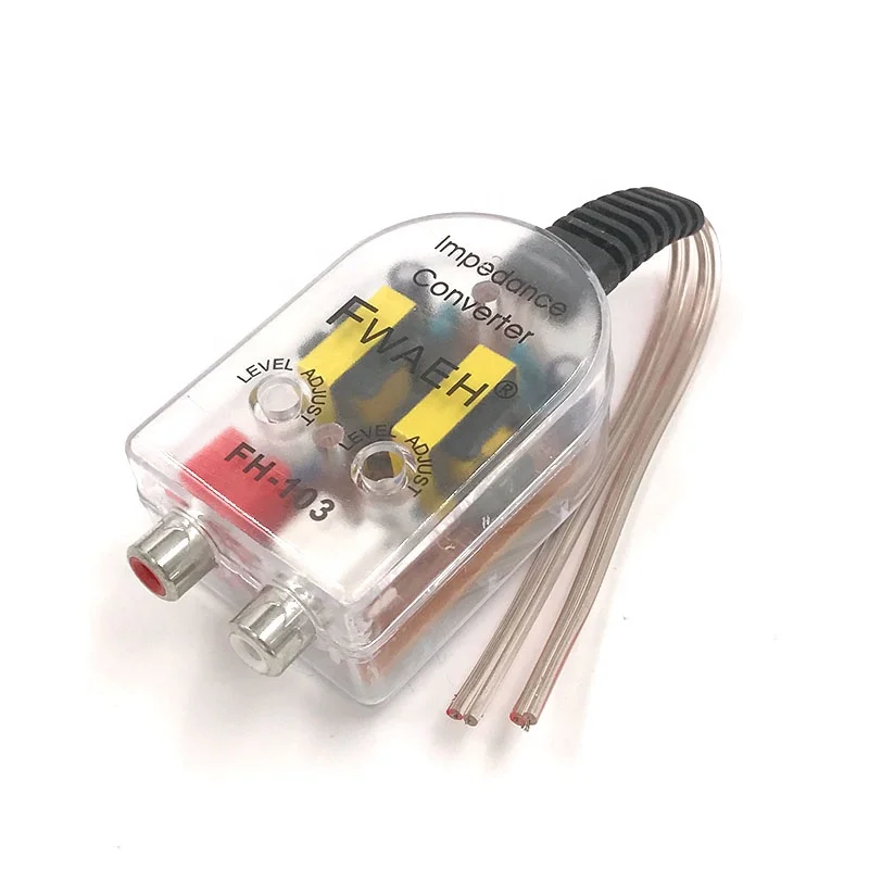 Car Speaker to RCA Level Adaptor High to Low Impedance Audio Converter Sound Subwoofer Amplifier Adjustable