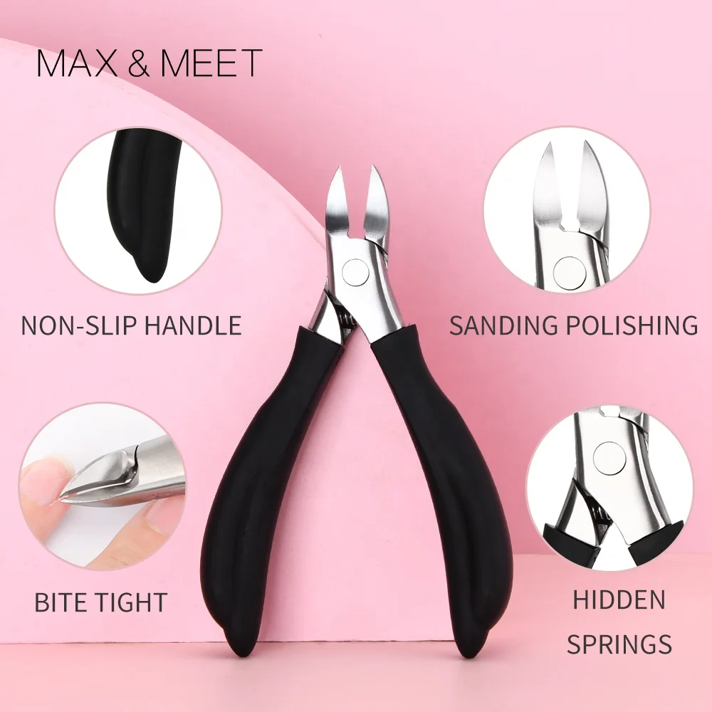 2022 New Arrival Handle Finger Toe Thick Cuticle Nippers  Stainless Steel Nail Trimmer  Nail Cutter Clipper